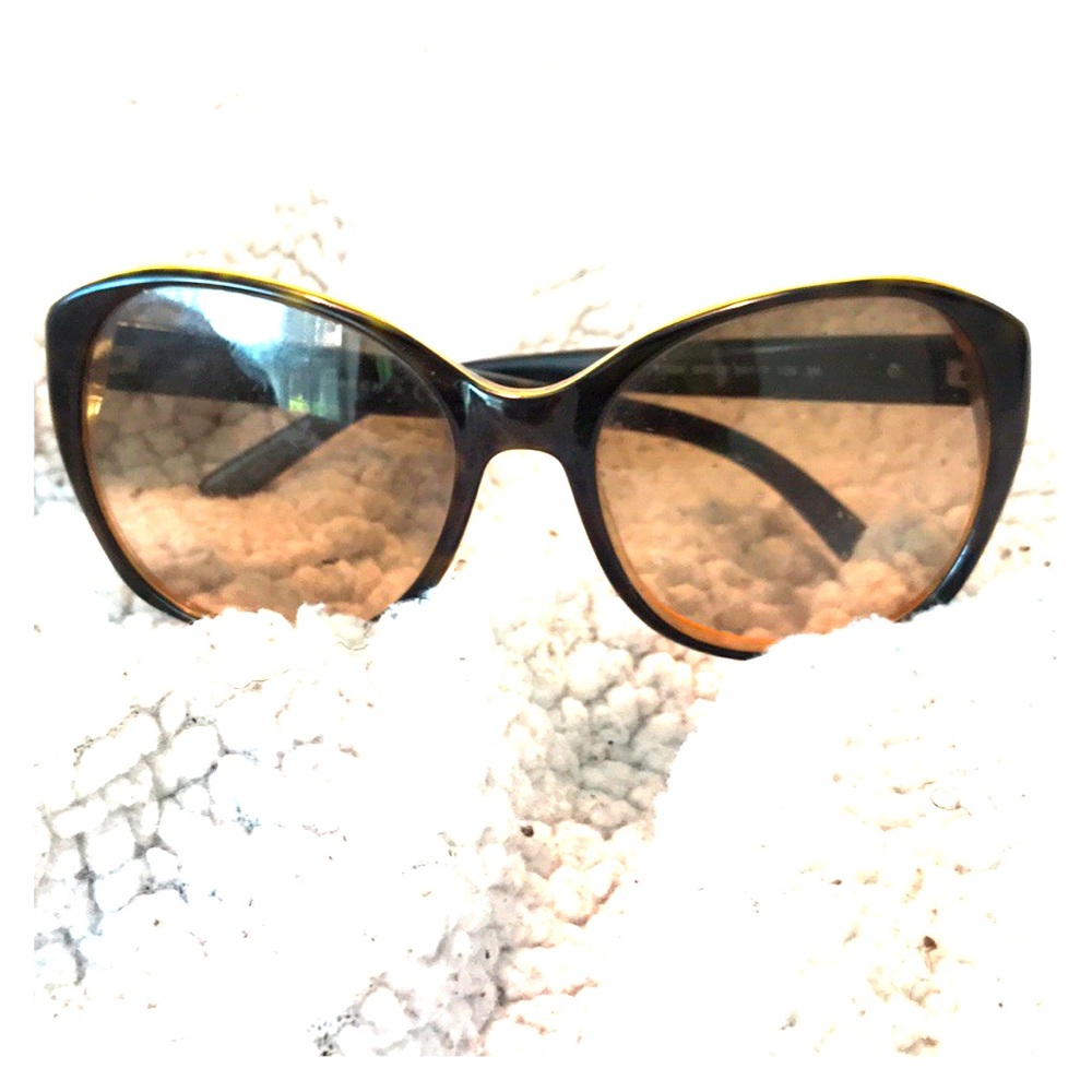 Tory Burch dark brown and yellow sunglasses